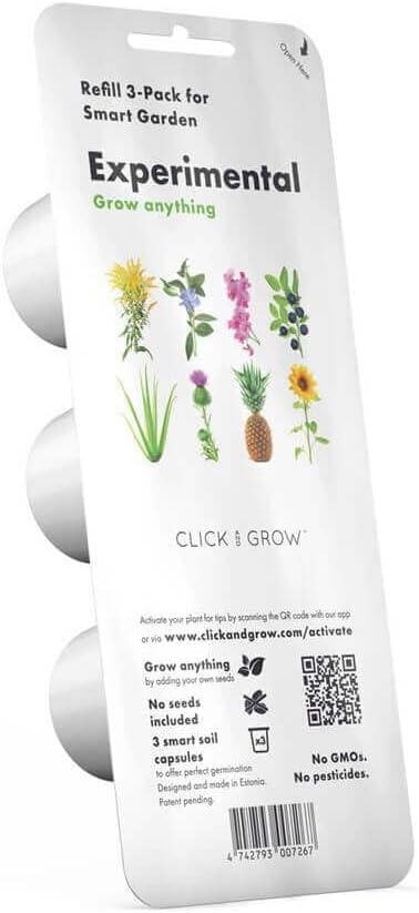 Park Seed Click & Grow Grow Anything Pod 3pk, paquete de repuesto, 3 cápsulas