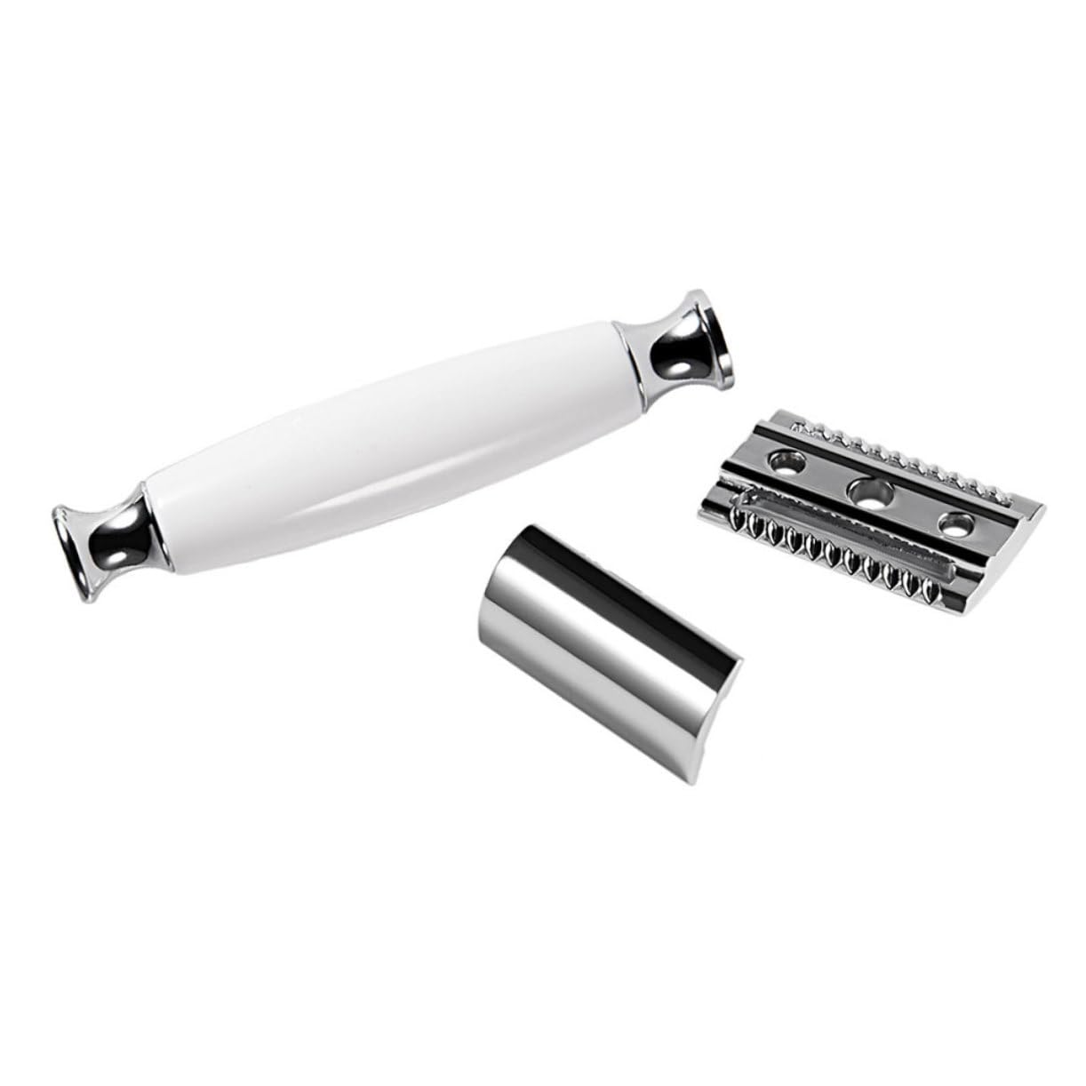 minkissy 2 unids Afeitadora Doble Seguridad Navaja Doble Cuchillas de afeitar Máquina de afeitar de acero inoxidable Maquinilla de afeitar de mango