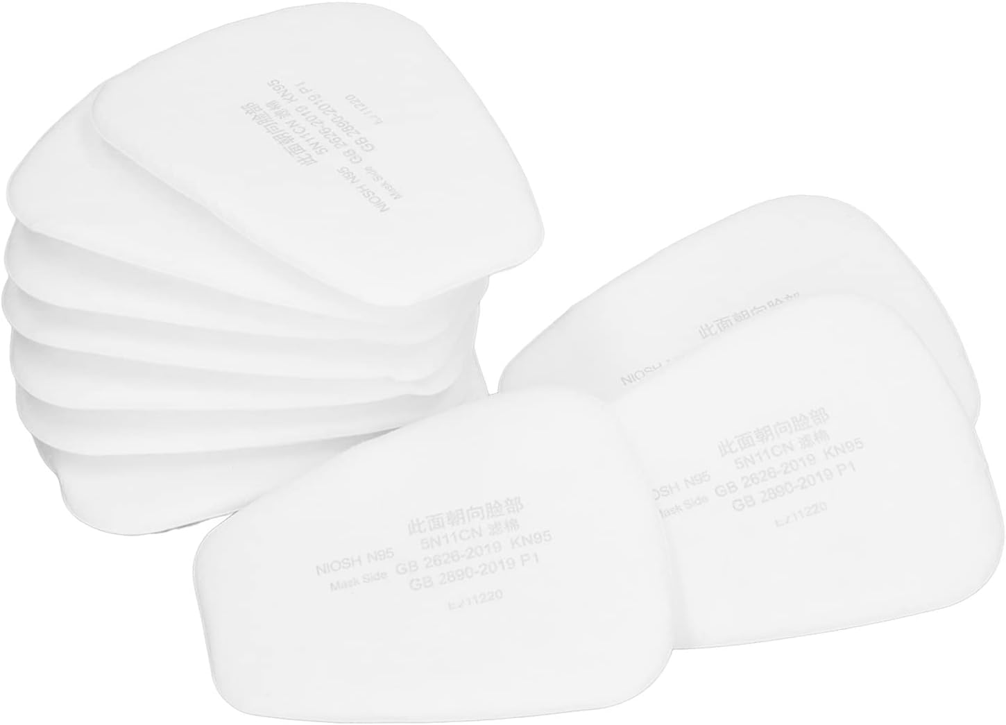 50 piezas 5N11 Filtro respirador de algodón, filtro de partículas de estructura multicapa de repuesto para 6100 6200 7501 7502 6502 6800 filtro