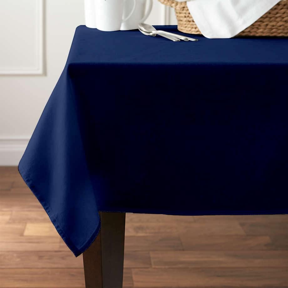 Pomp Mantel de poliéster prémium de 60 x 84 pulgadas, color azul marino, tela resistente a las arrugas y a las manchas, de fácil cuidado, se adapta