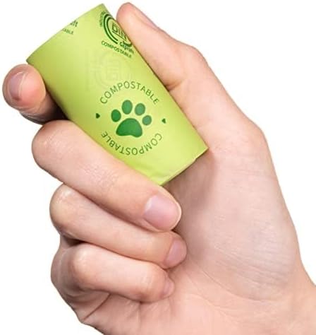 Bolsas biodegradables para excrementos de perro, 100% compostables certificadas, 13 x 9 pulgadas, sin plástico, respetuosas con el medio ambiente, a