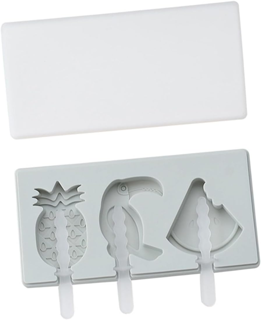Zerodeko 6 juegos de moldes de silicona para tartas de paletas de helado, moldes de helado de frutas, moldes para helados con tapas, moldes de
