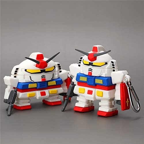 LUCKESSA Creative Cool Hero White Robot Soldier Funda para auriculares para AirPods Pro, Transformer Robot Soft Silicona Fuerte Protección