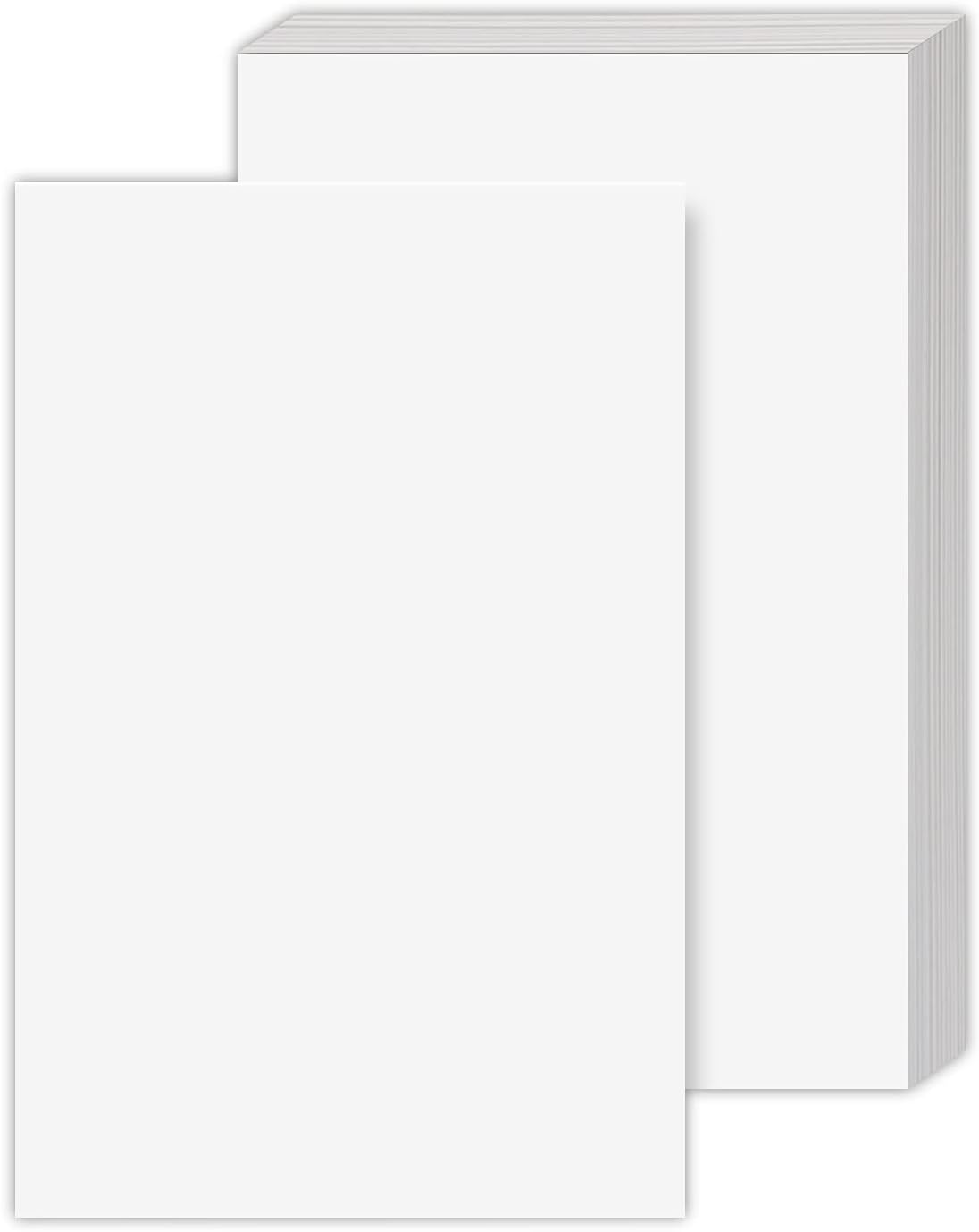 Funda blanca pesada  Cubierta extra gruesa y duradera de 110 libras (297 GSM) – Acabado liso  Para artes y manualidades, postales, pósteres  Tamaño