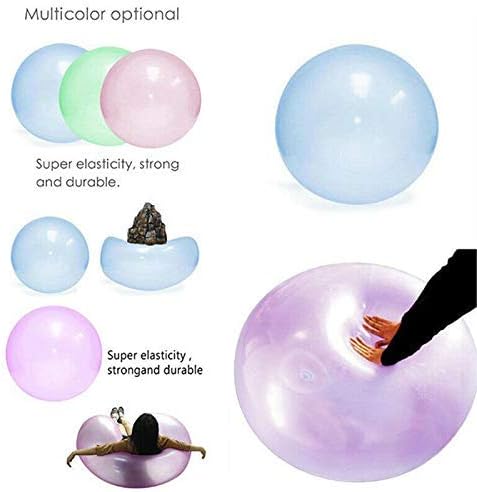 Globo grande de burbujas de agua inflable, bola de goma suave para exteriores, playa, piscina, fiesta, grande (amarillo y azul)