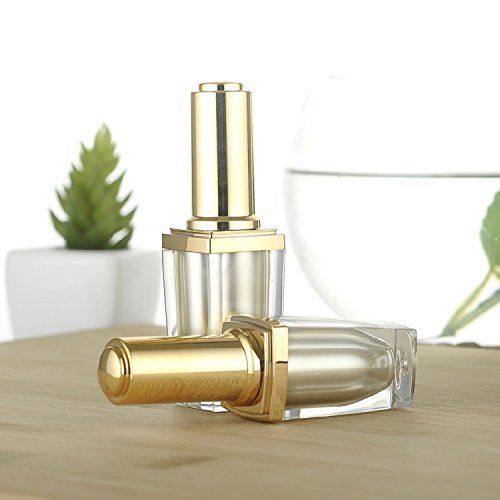 2 botellas de esmalte de uñas acrílicas de alta calidad, 0.3 fl oz0.34 onzas, transparente, vacío, recargable, contenedor de manicura, capa