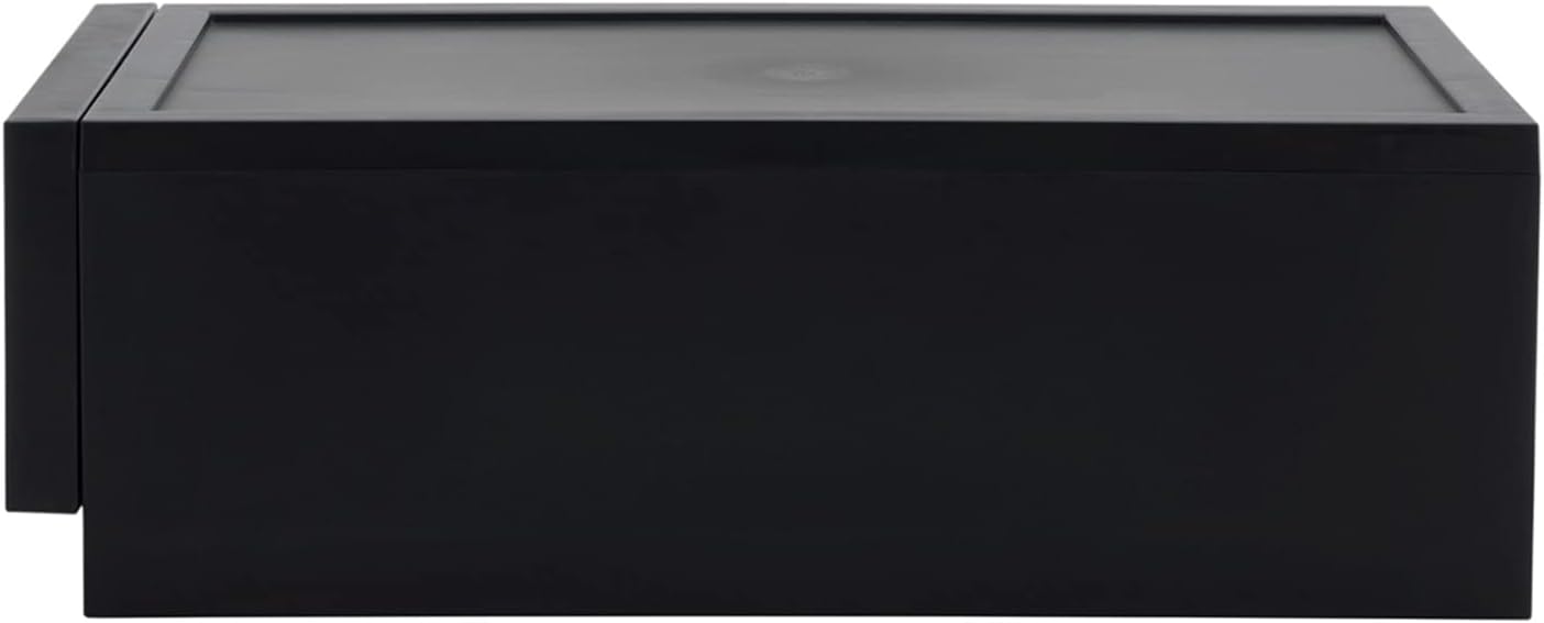 ASTAGE  Cajón de almacenamiento, cajón modular apilable, almacenamiento de plástico, bloque de cajones  Negro pequeño A
