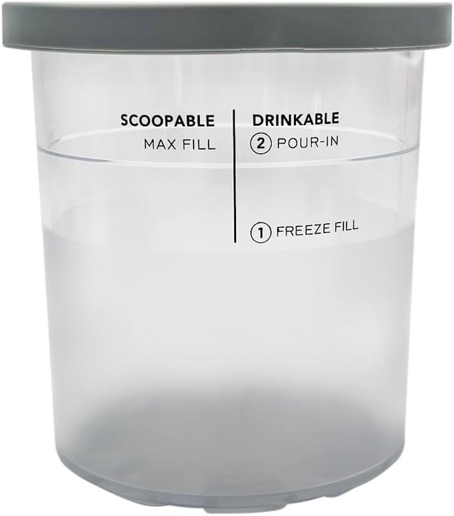 Recipientes de pinta de helado XL de tamaño familiar, compatibles con Ninja NC501 CREAMi Deluxe 11 en 1 para helados y congelados y modelo NC500,