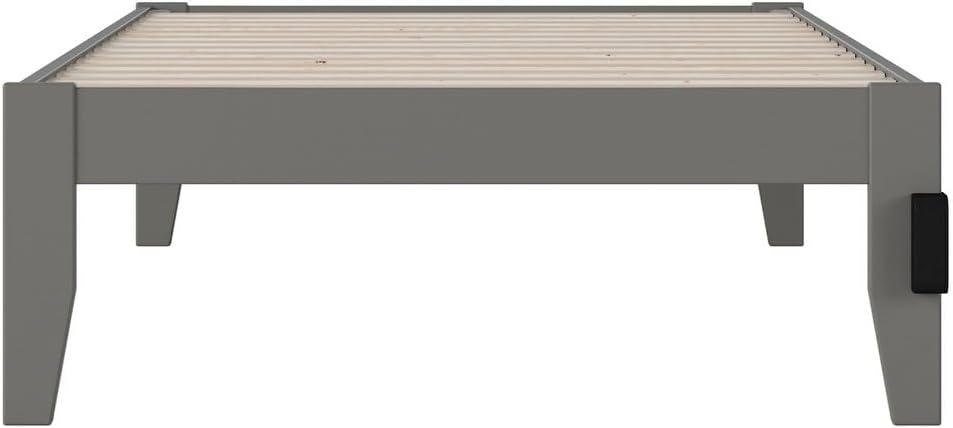 AFI Colorado – Cama de plataforma tamaño individual XL con estación de carga, color gris