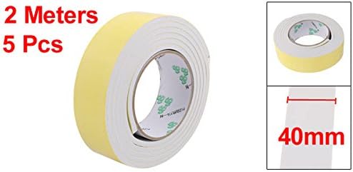 uxcell 5 cintas de espuma EVA de un solo lado de 1.575in de ancho, 0.197in de grosor, 6.6ft de longitud para ventana de puerta
