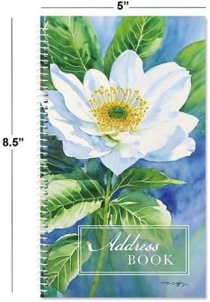 White Flowers – Libreta de direcciones de por vida, 72 páginas, número de teléfono de cubierta suave y guardián de direcciones