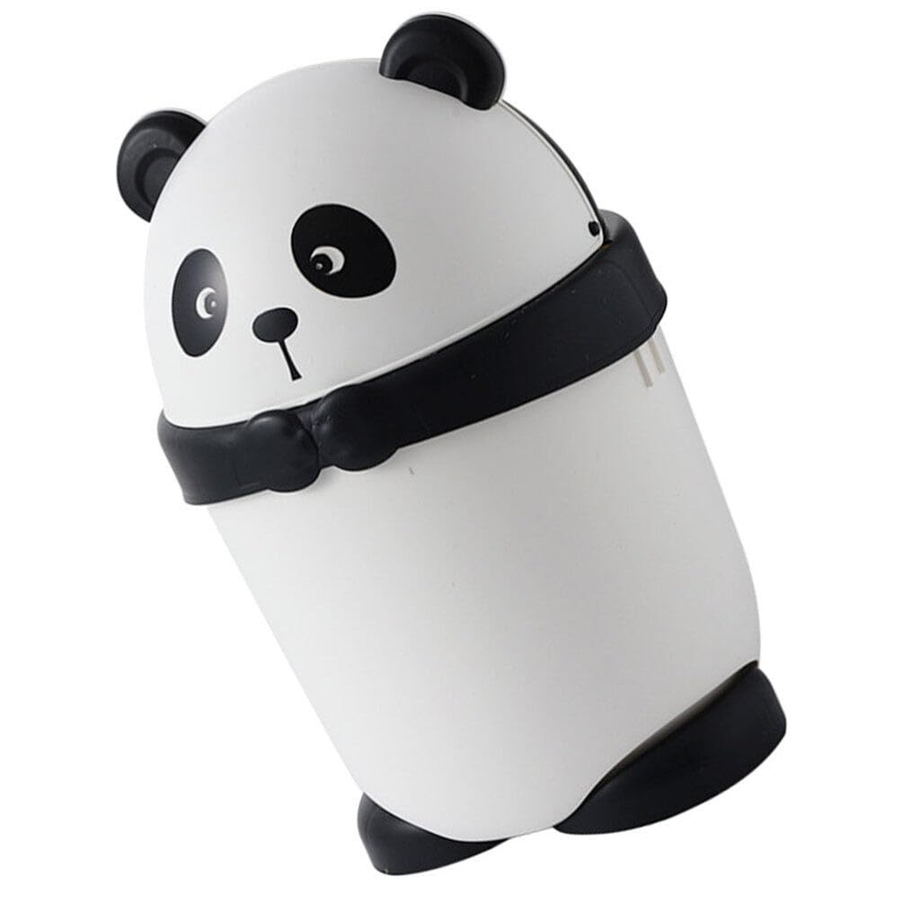 Happyyami Bote de basura pequeño de dinosaurio para habitación de los niños, bote de basura para oficina, papelera de panda de dibujos animados,