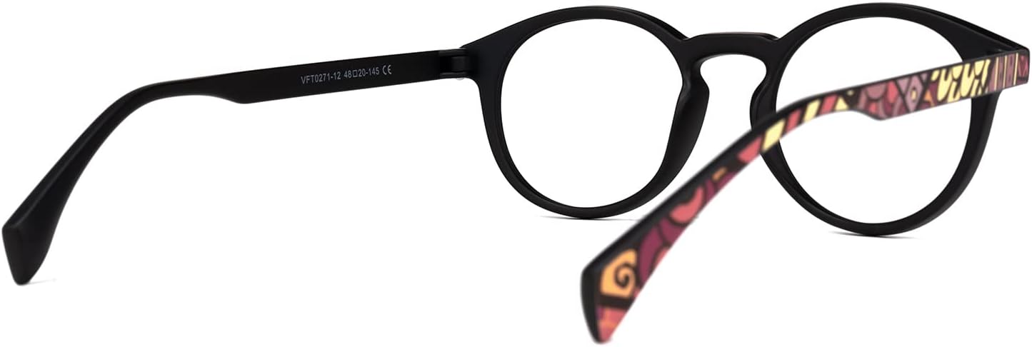 Zeelool Unisex Chic TR90 – Marco redondo para anteojos con lente transparente sin receta Street-Artist ZVFT0271