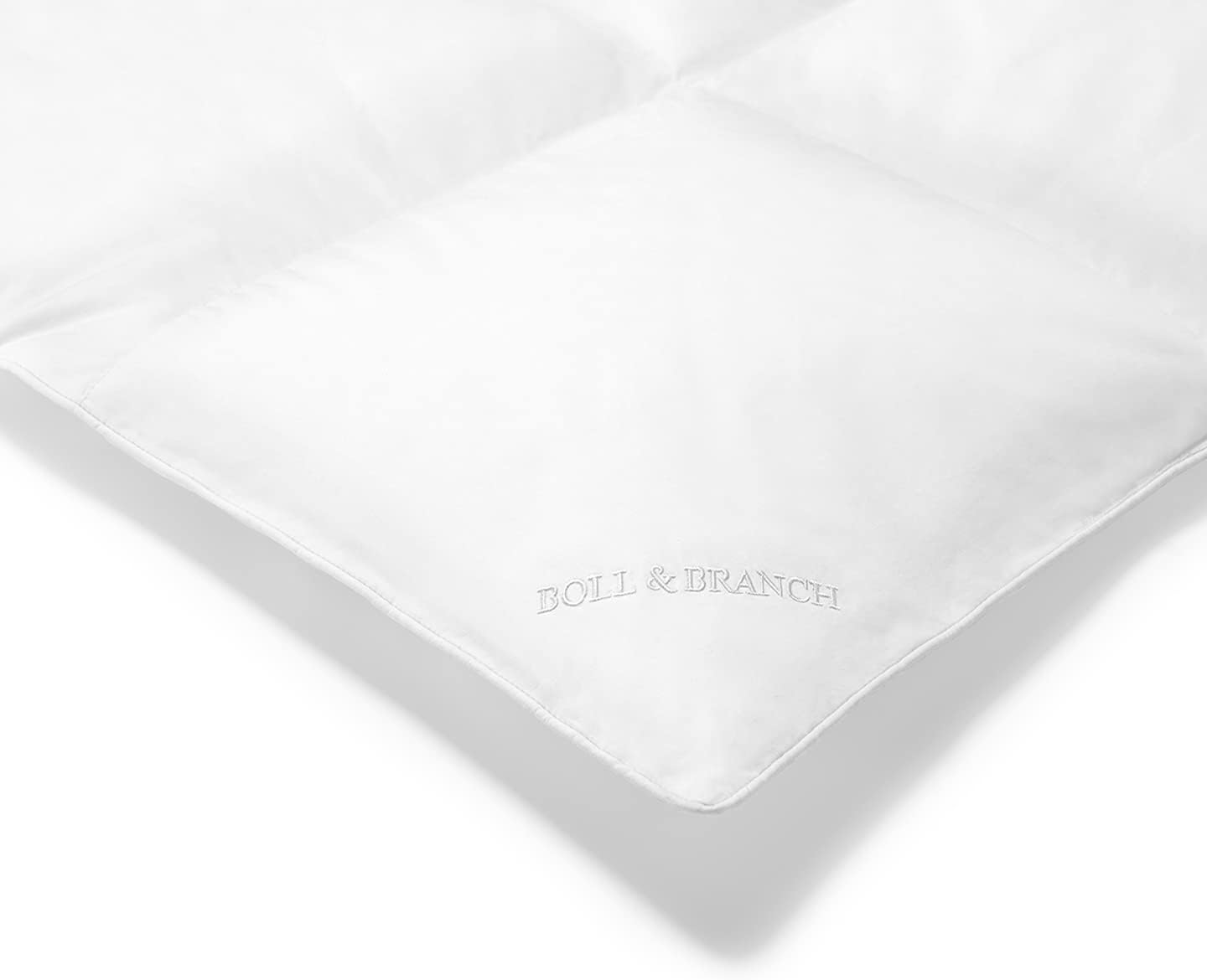 BOLL & BRANCH Relleno de edredón alternativo al plumón, funda de lujo 100% algodón orgánico, ropa de cama de fibra hipoalergénica, construcción de
