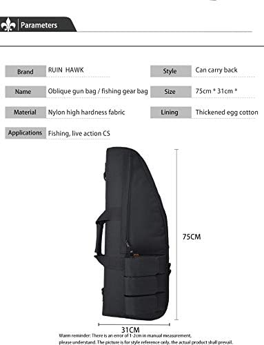 Funda táctica para rifle suave para airsoft, paintball, 28.0in, 4 bolsas Molle