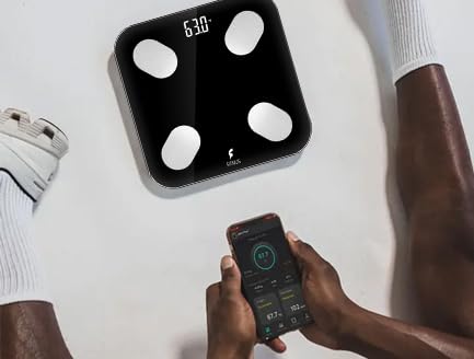 Báscula inteligente para peso corporal y porcentaje de grasa  Monitorea músculos, composición corporal y análisis de salud  Báscula digital de baño