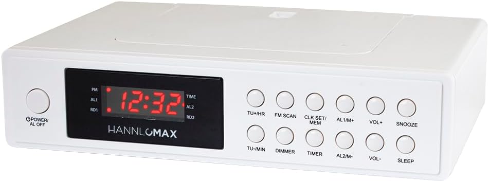 HANNLOMAX HX-155CR Radio Reloj de Cocina con Tiempo de Cocción, Pantalla LED Roja.
