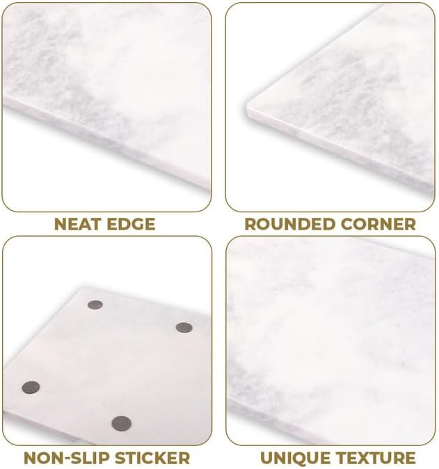 Tabla de cortar de mármol de alta calidad para cocina, losa de mármol versátil, tabla de pastelería y mucho más. Mejora tu experiencia culinaria con