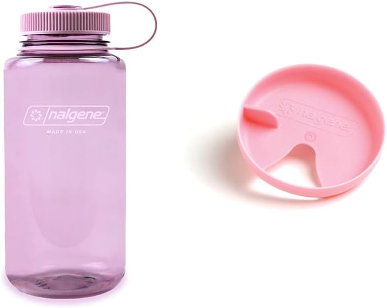 Nalgene Sustain – Botella de agua de tritán sin bisfenol A (BPA) hecha con 50% de material derivado de plástico reciclado, 32 oz, boca ancha