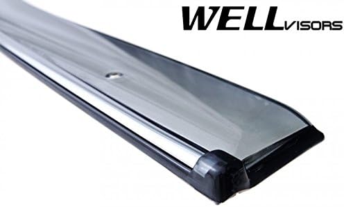 WellVisors Repuesto para Lexus ES300 y ES330 2002-2006 Clip-ON cromado, protector de lluvia lateral teñido de humo, deflectores de ventana 3-847LX010