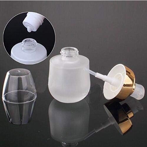 2 unids 1.0 fl oz 1oz envase de vidrio recargable vacío maquillaje cosmético crema facial loción bomba botellas frascos ollas, Claro