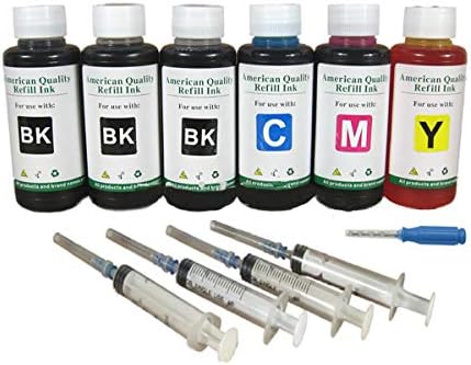 Vivid Colors Kit de recarga de tinta a granel de 4 colores para cartuchos de impresora de inyección de tinta Cn 20.3 fl oz total