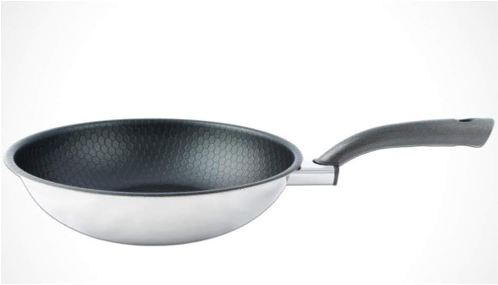 ALTEN BACH – Sartén para wok románica de 3 capas, antiadherente, acero inoxidable, aluminio, 8 pulgadas, 10 pulgadas, 11 pulgadas, 12 pulgadas (11.8