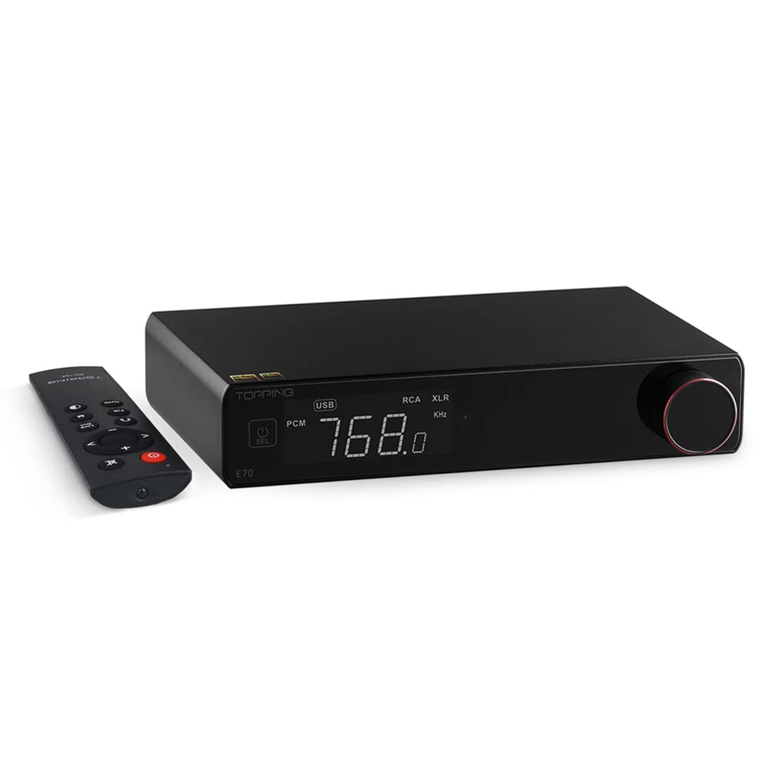 Topping E70 HiFi DAC ES9028Pro XU316 DSD512 32bit768kHz DAC Bluetooth 5.1USBOptEntrada coaxial Salida RCAXLR Audio para el hogar Digital Hi-Res DAC
