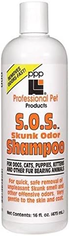 SOS Skunk – Champú de olor de 16 onzas, concentrado de botella de aseo para mascotas, diluye el baño 121