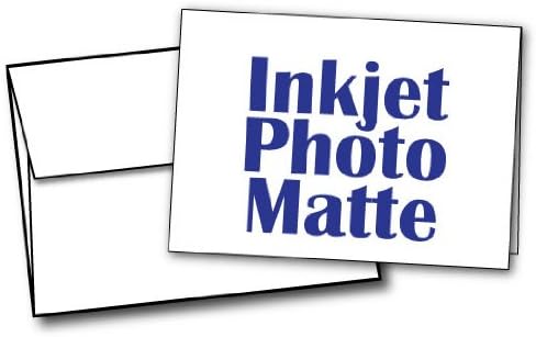 5″ X 7″ – Juegos de tarjetas mate de inyección de tinta en blanco (100 tarjetas y sobres)