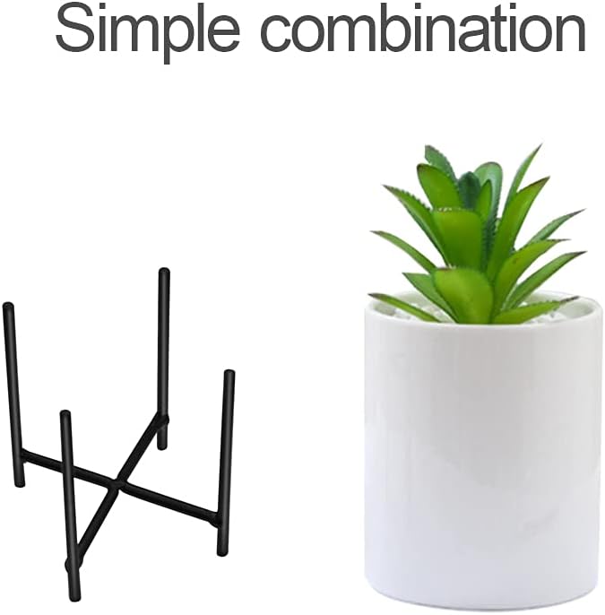 SIEBOLD Soporte resistente para bolígrafo para escritorio de cerámica, vaso de lápiz de combinación simple con soporte de metal negro (4.6 – 3.14