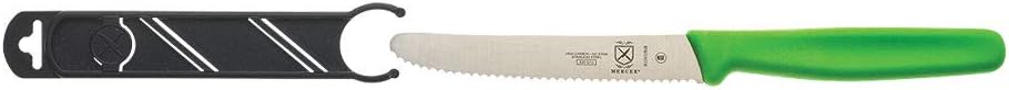 Mercer Culinary M33932GRB Cuchillo de barra, 4-516″ borde ondulado, punta redondeada, verde