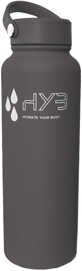 HYB Botella de agua deportiva aislada, 8-12 horas, agua caliente y fría, aspiradora de boca ancha de gran capacidad, botella térmica para niños y