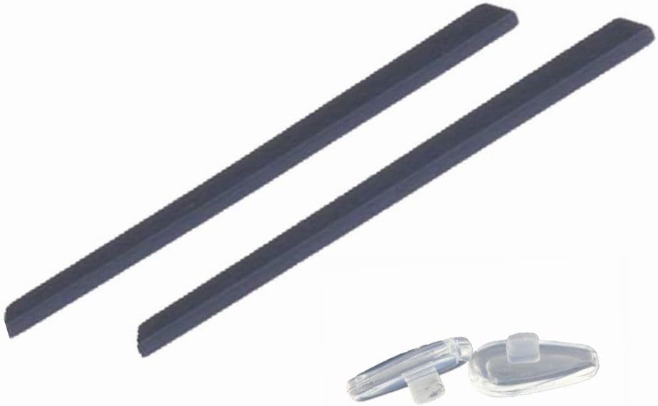 Caulo Fundas de repuesto compatibles con Oakley Glass Sunglass Frames OX3222 OX3232 OX3241 OX8097 OX8103, etc. (negro con almohadillas nasales, 1