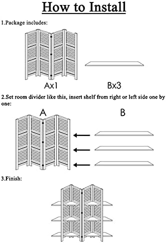 Panel RHF de 5.6 pies de alto, pantallas plegables de madera, divisor de paneles y separadores de habitaciones, separadores de habitación y