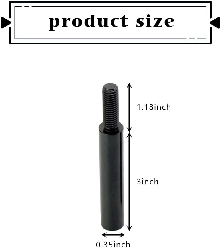 1 extensor de perilla de palanca de cambios de automóvil de 2.9 pulgadas, palanca de cambios de metal duradera con rosca, cabezal de cambio elevado