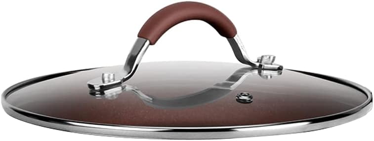 NutriChef NCCW14SBR1LID – Tapa para olla de cocina de 1.5 cuartos de galón, tapas de vidrio templado transparente, borde de acero inoxidable, apta