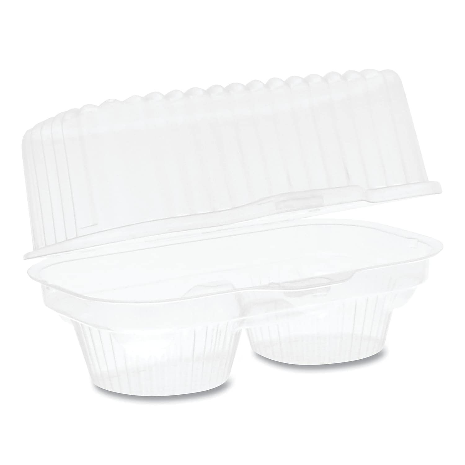 Pactiv e 2002 Clearview Bakery Cupcake Contenedor, 2 compartimentos, 6.75 X 4 X 4, transparente, 100cartón
