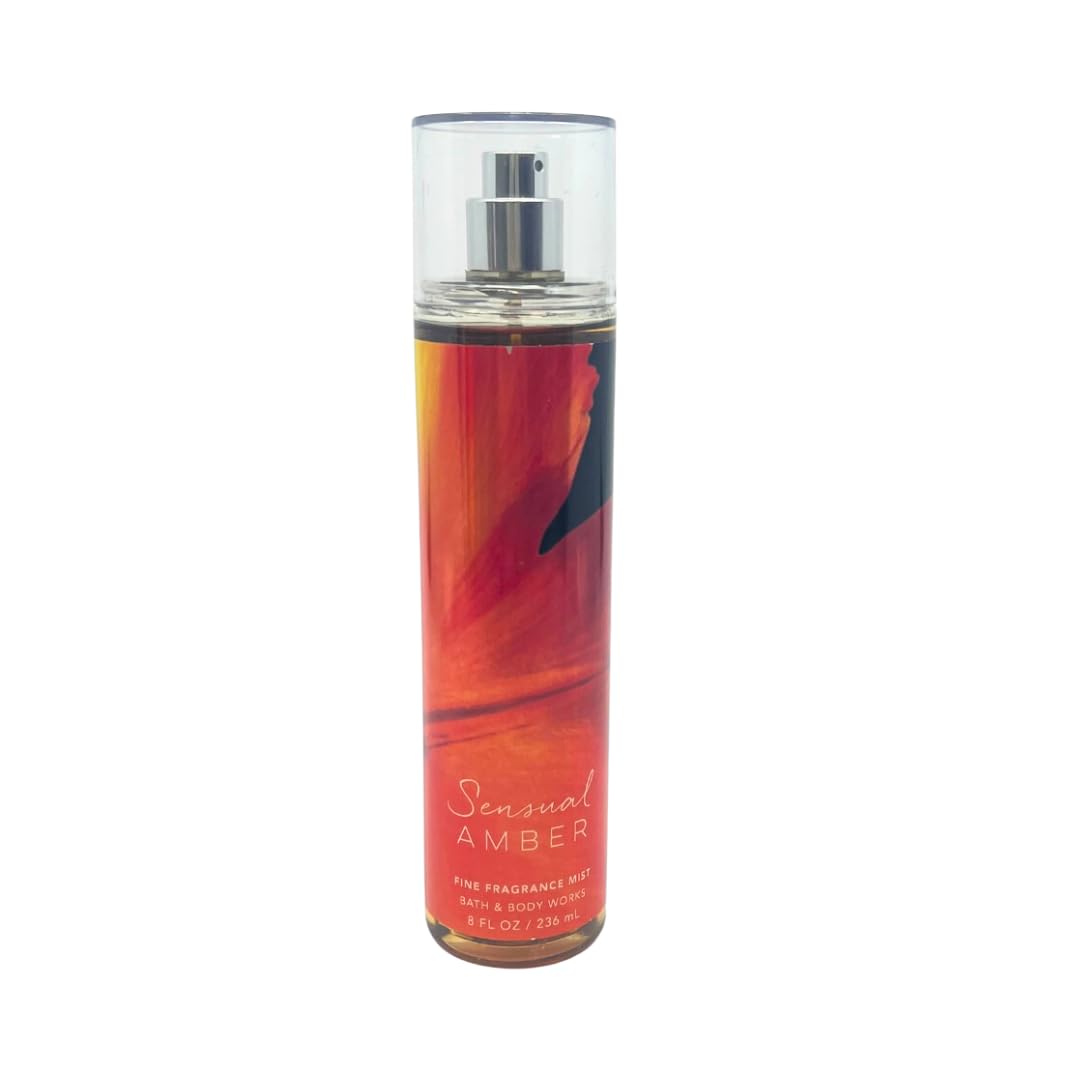 Bath & Body Works Sensual Amber – Paquete de 3 piezas – Paquete de regalo para vacaciones – Gel de ducha de 10 onzas – Bruma de fragancia fina de 8