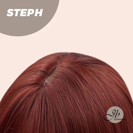 Bodywave – Peluca roja STEPH con flequillo completo, larga, rizada, ondulada, natural, para usar y llevar, sin pegamento, para fiesta, Halloween,