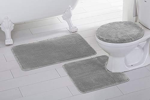 NiYoung Juego de alfombras de baño de espuma viscoelástica, paquete de 3 alfombras para inodoro, incluye alfombrillas de baño en forma de U,