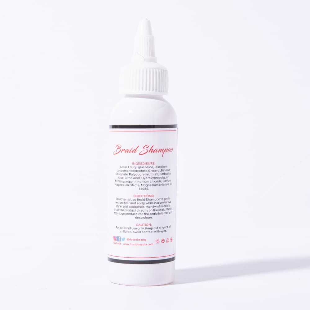 Champú para trenzas, 3.4 fl oz3.5 oz, orgánico, con aroma a vainilla, limpiador del cuero cabelludo, alternativa perfecta para un enjuague ACV, para