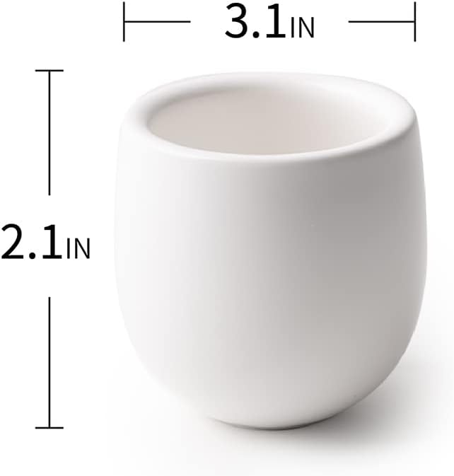MU MO Juego de 2 tazas de café expreso de cáscara de huevo de 7 onzas para bebidas de café, taza de latte, café moca y taza de té, tazas de café de