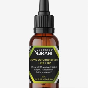 LOOKINGVIBRANT Vitamina D3 + K2 (MK-7) Gotas líquidas con aceite MCT y aceite de oliva, vegetariano, sin OMG, sin soja, sin gluten, sin alcohol, 1 LOOKINGVIBRANT Vitamina D3 + K2 (MK-7) Gotas líquidas con aceite MCT y aceite de oliva, vegetariano, sin OMG, sin soja, sin gluten, sin alcohol, 1