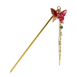 Palo de horquilla Kanzashi con diseƱo de mariposa tradicional japonesa Palo de horquilla Kanzashi con diseƱo de mariposa tradicional japonesa