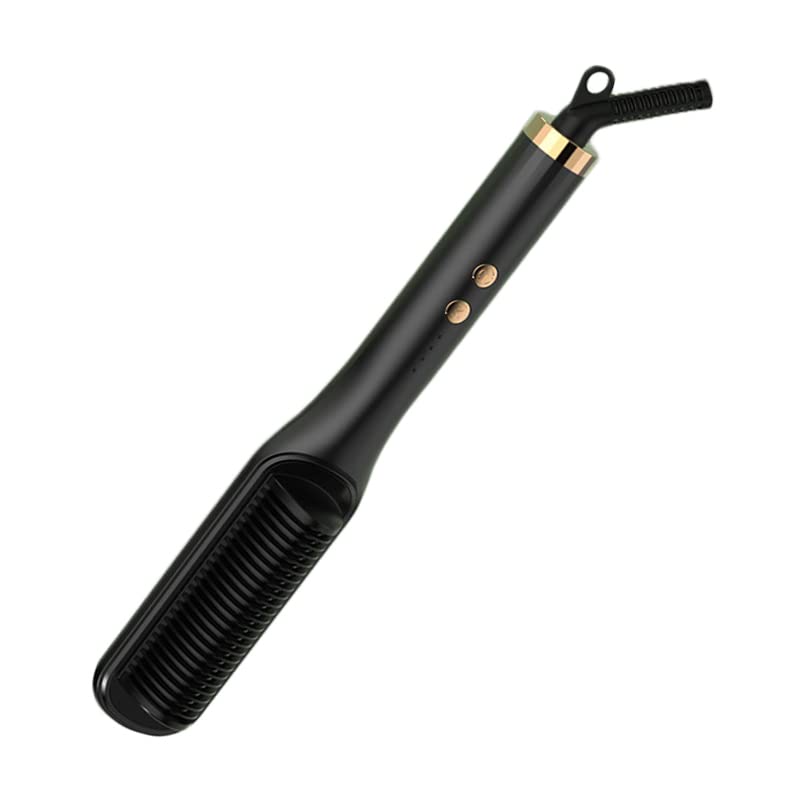 Peine alisador de cabello Termostato inteligente de iones negativos de doble uso para salón de casa Enchufe de EE. UU. 220V (negro)