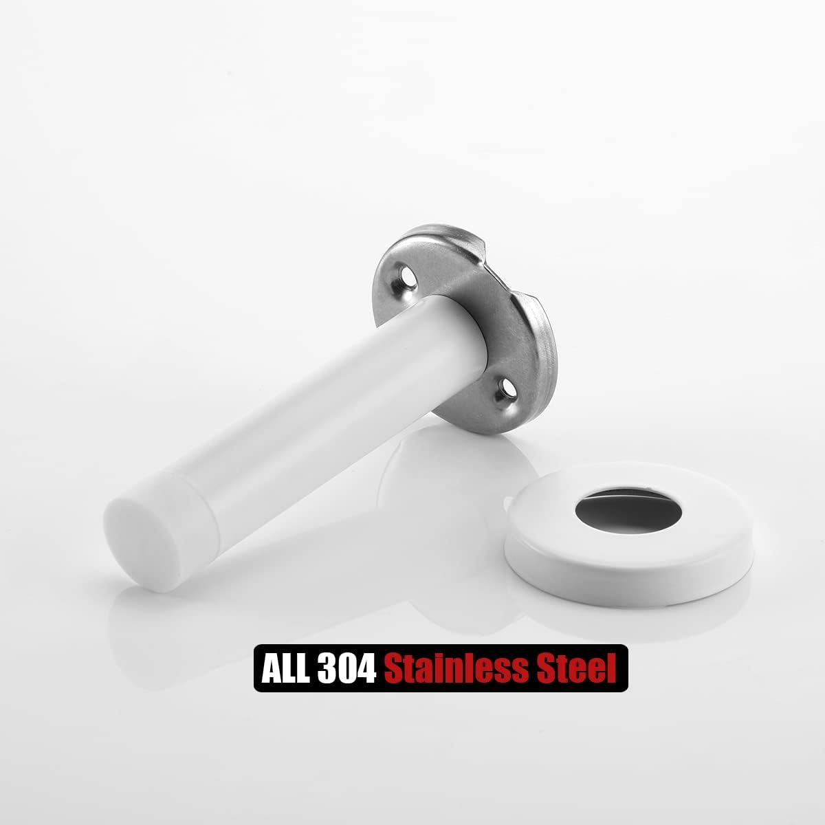 JQK Tope de puerta blanco, acero inoxidable 304 espesar 0.039 in amortiguador de sonido tope de puerta parachoques pared protetor, DSB5-WH