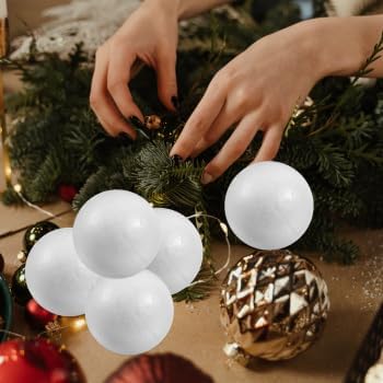 50 bolas de espuma para manualidades, bolas redondas de poliestireno de espuma blanca, bolas de espuma, bolas de decoración artística, bloques de
