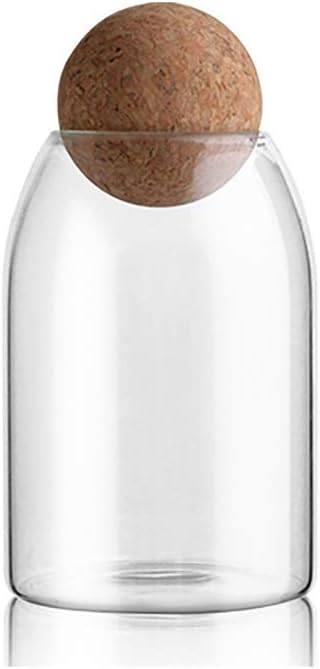 Contenedor de vidrio transparente de 27.1 fl oz27 onzas con tapa redonda para café, especias, dulces, sal, galleta de terrario fresco