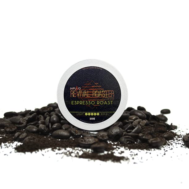 96 unidades Espresso Roast, (café tostado oscuro) Cápsulas de café de una sola porción para cafeteras Keurig K Cup – Café tostado gourmet InfuSio